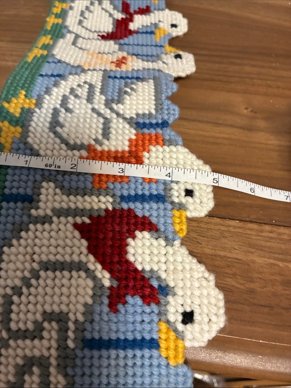 Grandma Core plastic canvas ducks Border Trim in Blue and White 35” long 5” tall - Picture 9 of 9